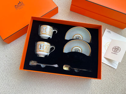 Hermès Mosaic Bone China Coffee Cup Set