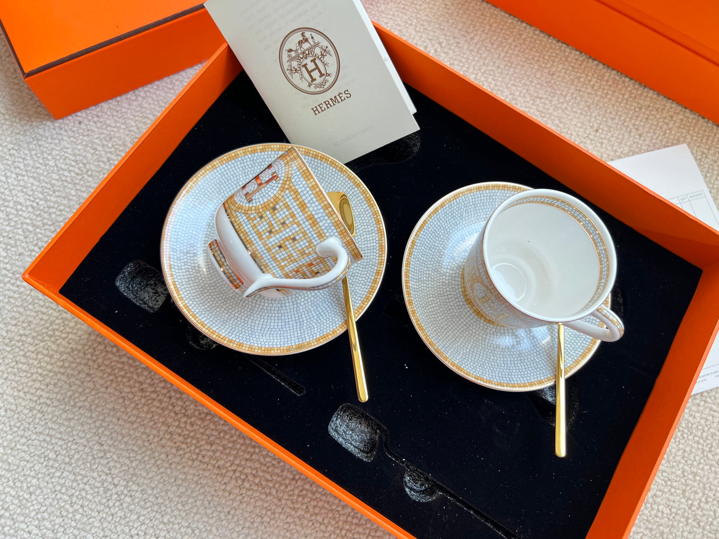 Hermès Mosaic Bone China Coffee Cup Set