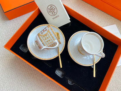 Hermès Mosaic Bone China Coffee Cup Set