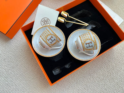 Hermès Mosaic Bone China Coffee Cup Set