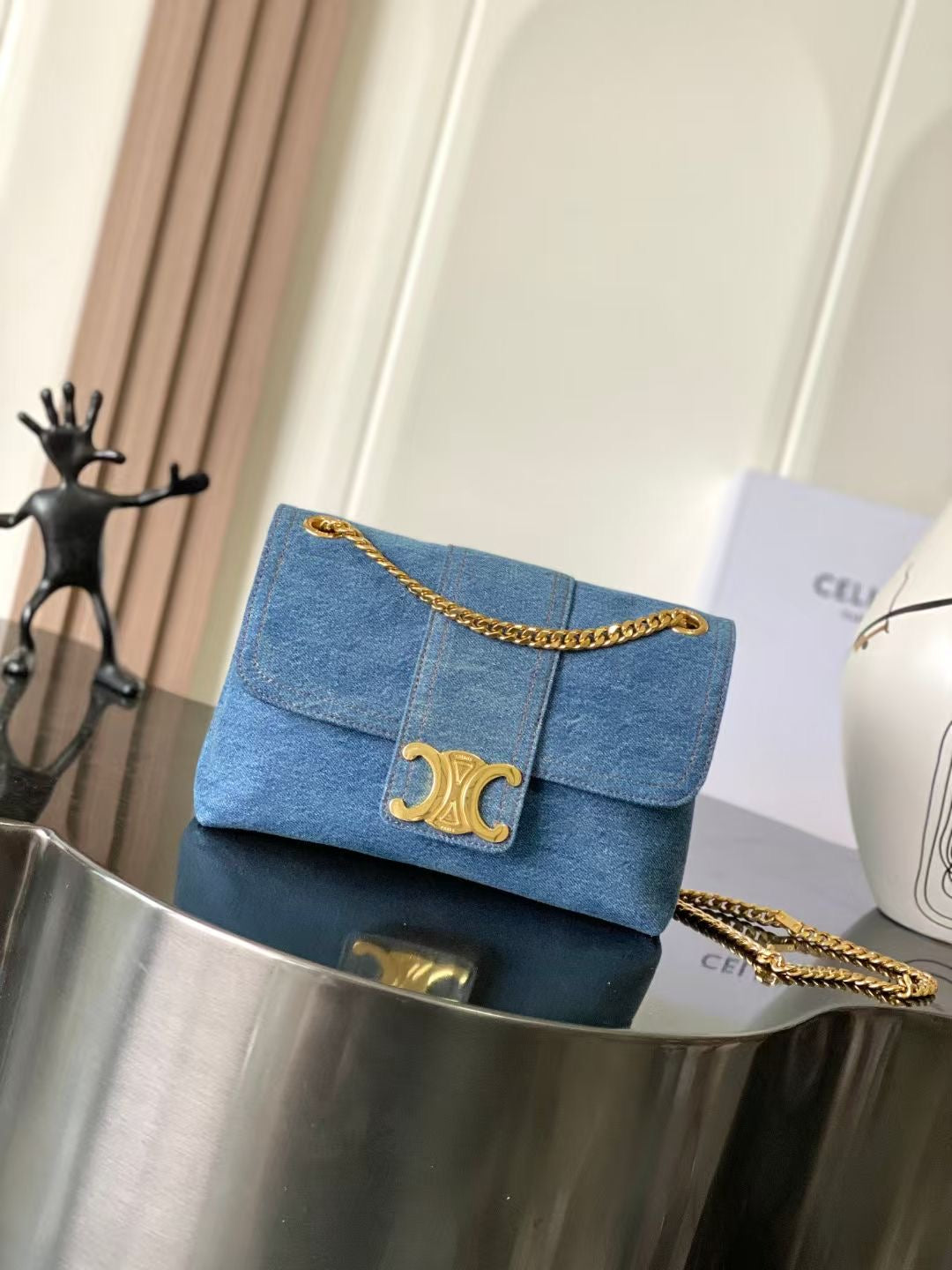 Celine Teen Victoire Denim Crossbody Bag – 2024 Collection
