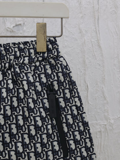 Dior Gold Taffeta Jacquard Oblique Shorts – 2025