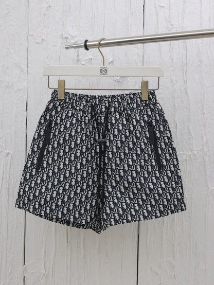 Dior Gold Taffeta Jacquard Oblique Shorts – 2025
