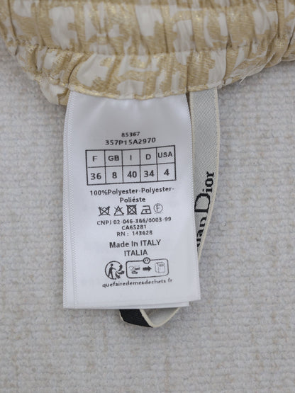 Dior Gold Taffeta Jacquard Oblique Shorts – 2025