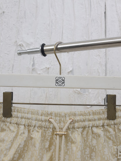 Dior Gold Taffeta Jacquard Oblique Shorts – 2025