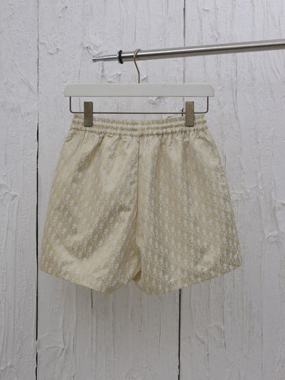 Dior Gold Taffeta Jacquard Oblique Shorts – 2025