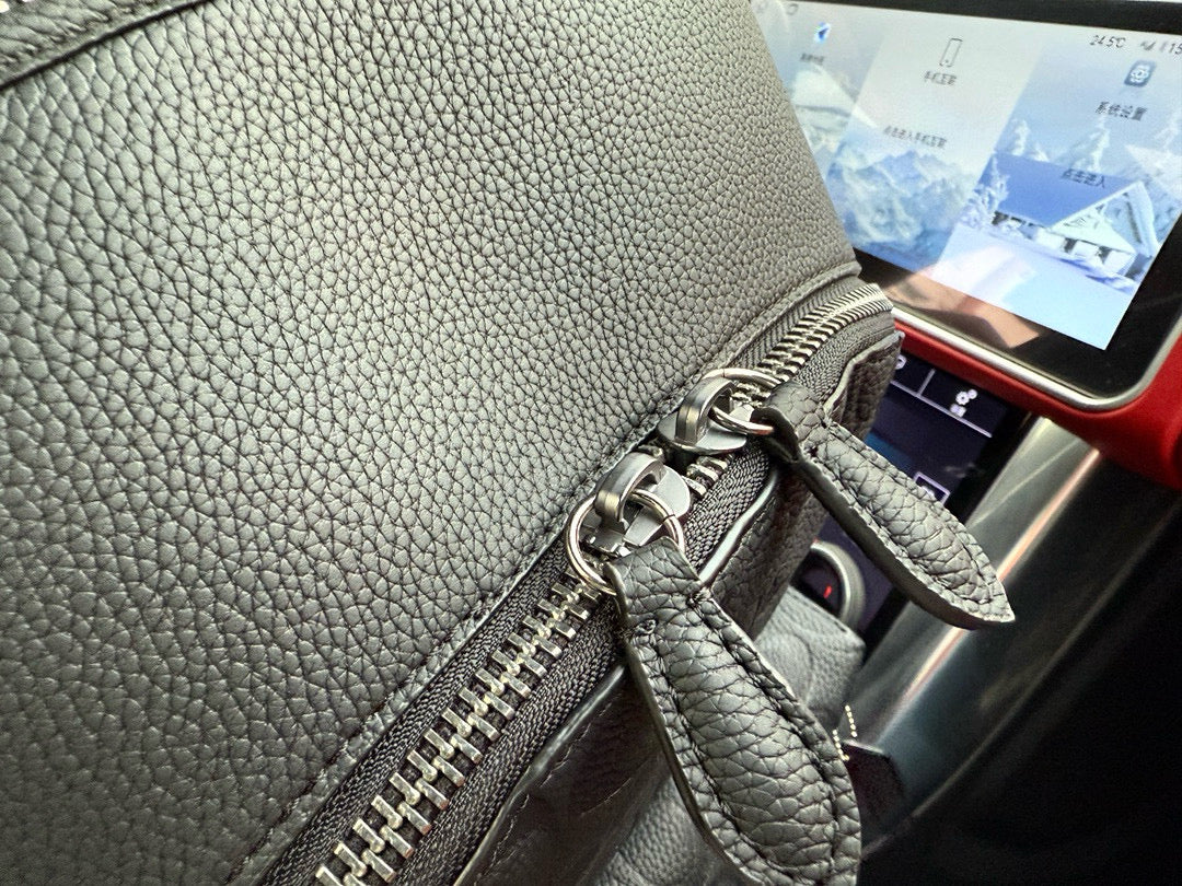 Coach Charter 30 Large Men's Embossed Logo Pebbled Leather Backpack
