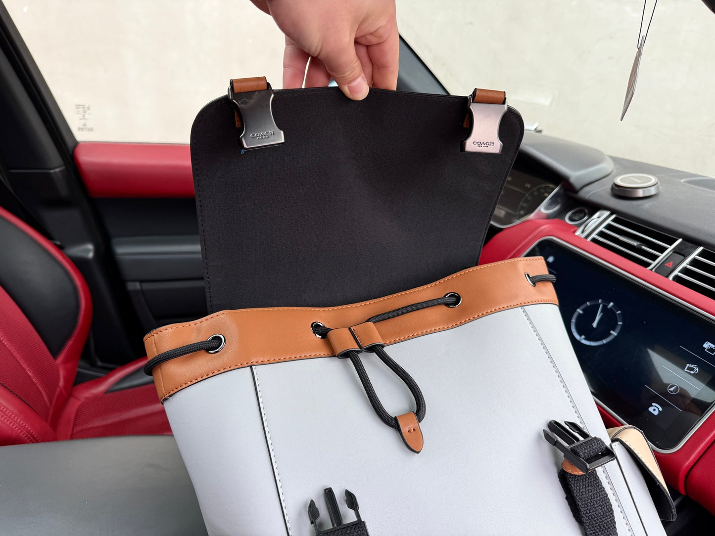 Coach Rivington Color-Block Leather Backpack