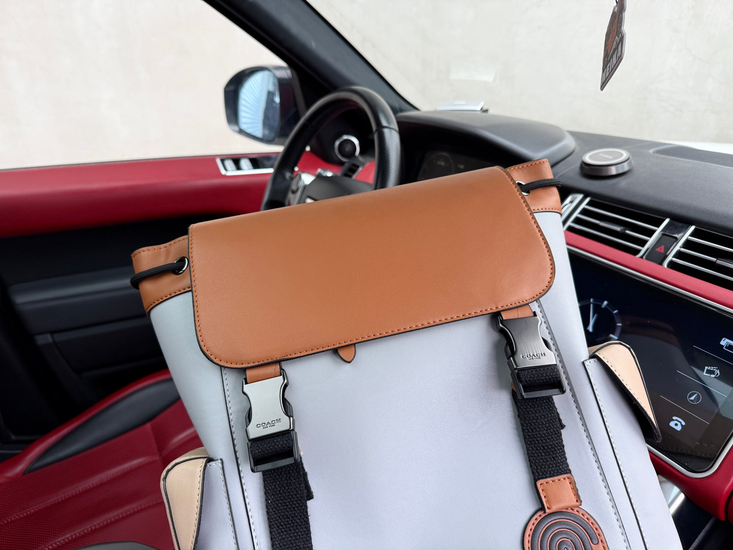 Coach Rivington Color-Block Leather Backpack