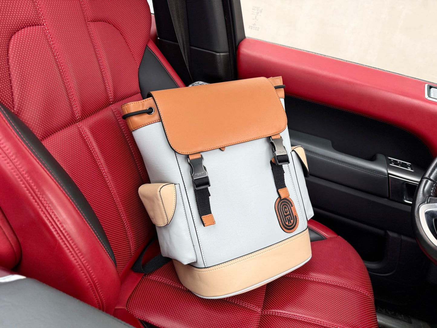 Coach Rivington Color-Block Leather Backpack