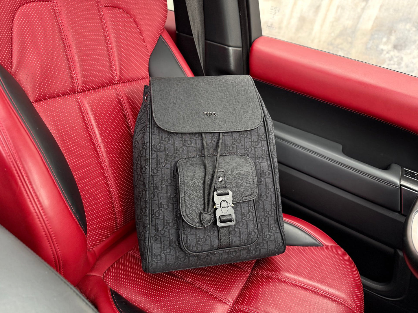 Dior Oblique Saddle Grained Leather Men's Backpack