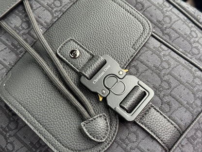 Dior Oblique Saddle Grained Leather Men's Backpack