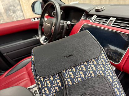 Dior Saddle Oblique Grained Leather Backpack