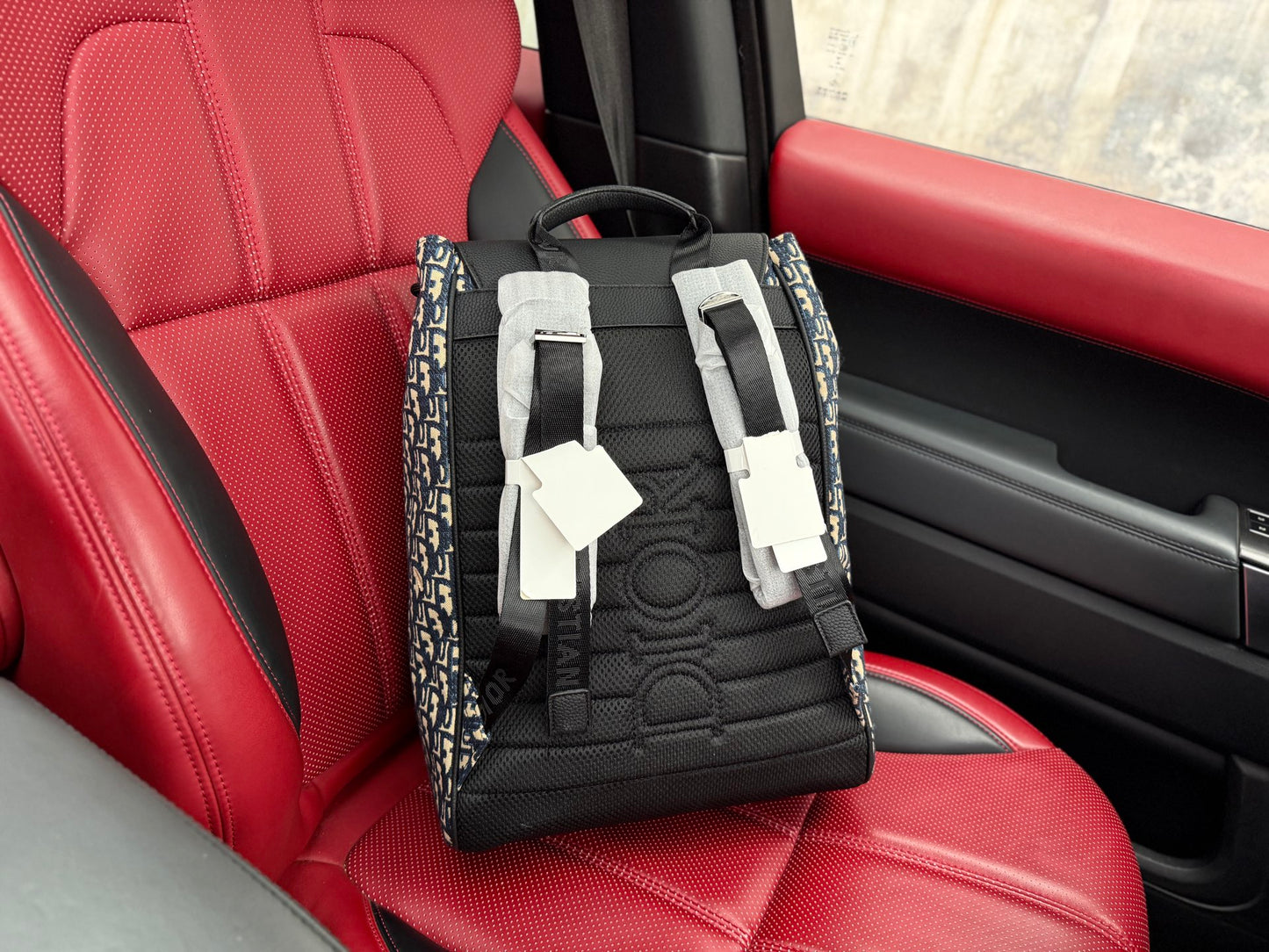 Dior Saddle Oblique Grained Leather Backpack