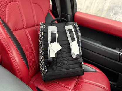 Dior Saddle Oblique Grained Leather Backpack