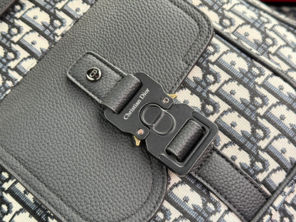 Dior Saddle Oblique Grained Leather Backpack