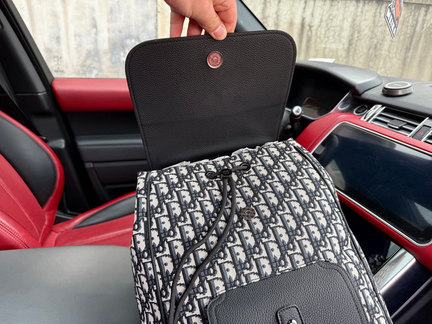 Dior Saddle Oblique Grained Leather Backpack