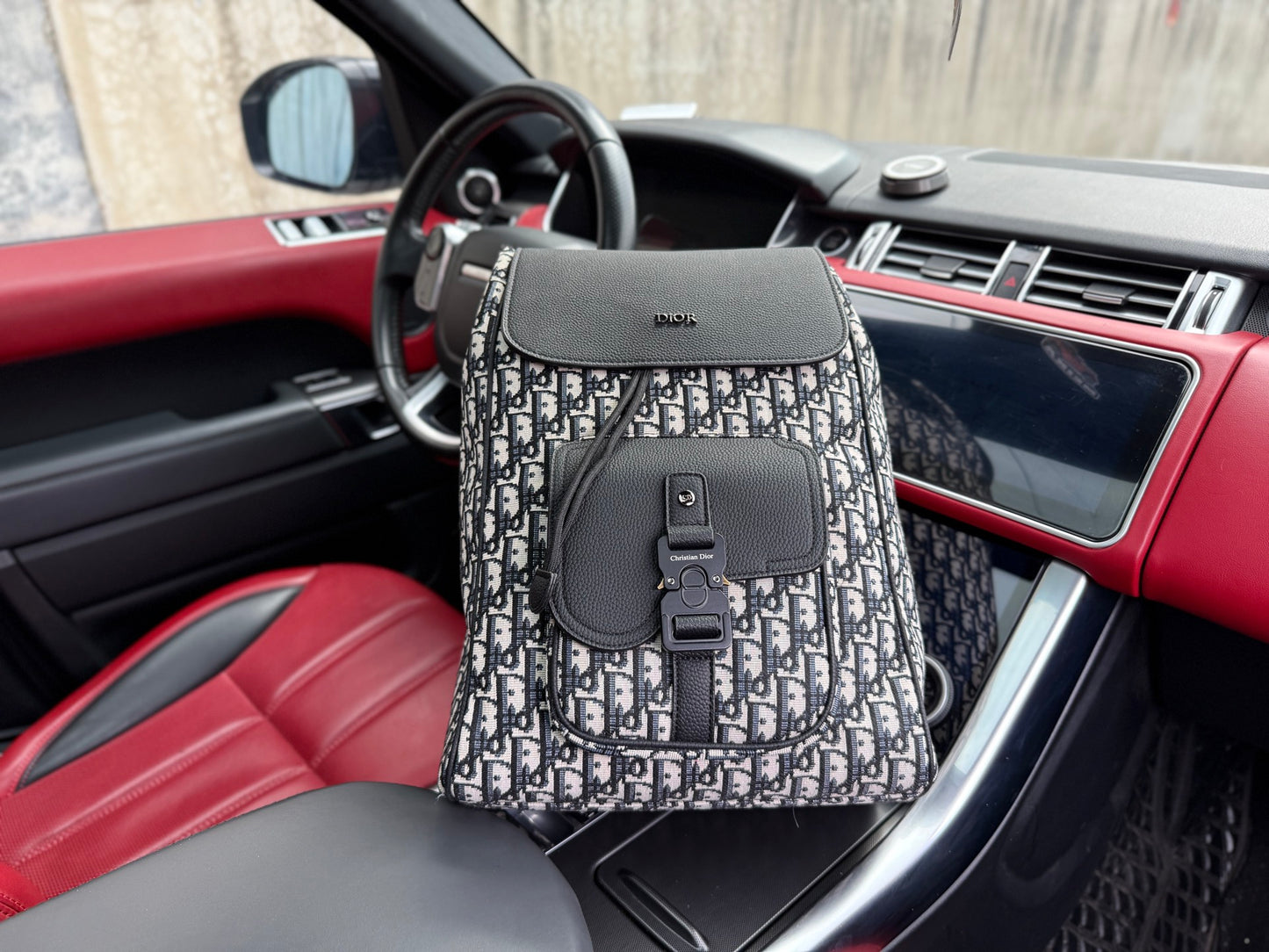 Dior Saddle Oblique Grained Leather Backpack