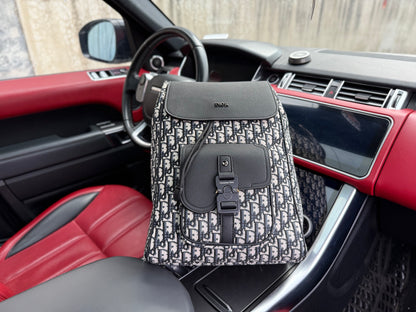 Dior Saddle Oblique Grained Leather Backpack