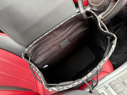 Dior Saddle Oblique Grained Leather Backpack