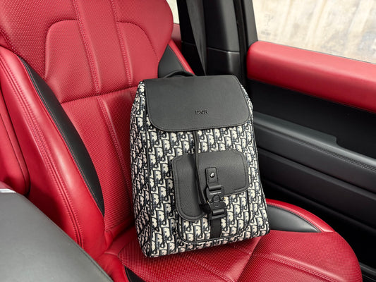 Dior Saddle Oblique Grained Leather Backpack