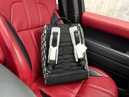 Dior Saddle Oblique Grained Leather Backpack