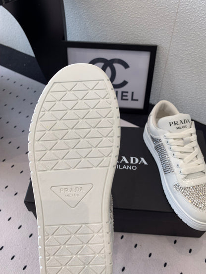 Prada Studded Leather Casual Sneakers