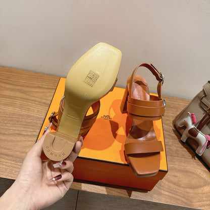 Hermes Color Block Flat Sandals – 2025 New Collection