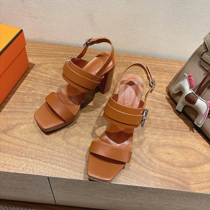 Hermes Color Block Flat Sandals – 2025 New Collection