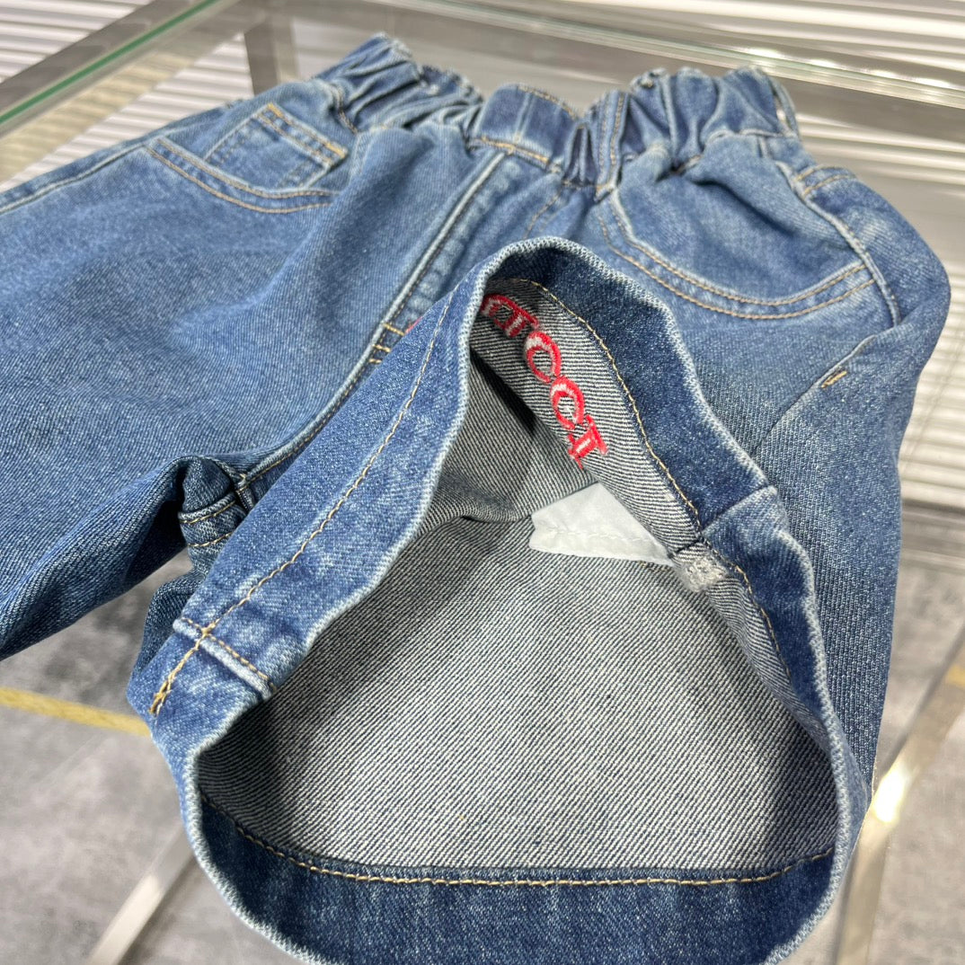 Gucci Kids Letter Embroidered Washed Jeans – Kids Collection
