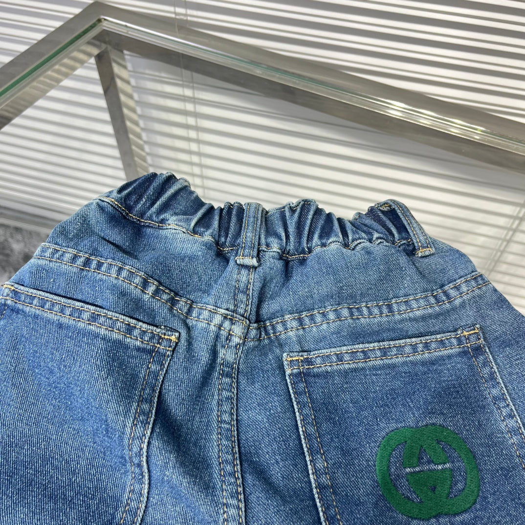 Gucci Kids Letter Embroidered Washed Jeans – Kids Collection