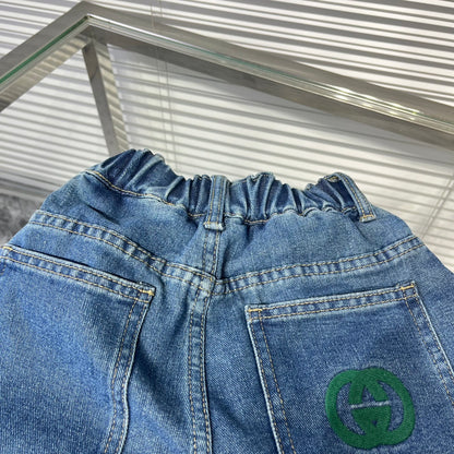 Gucci Kids Letter Embroidered Washed Jeans – Kids Collection