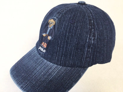Ralph Lauren Denim Bear Embroidered Baseball Cap