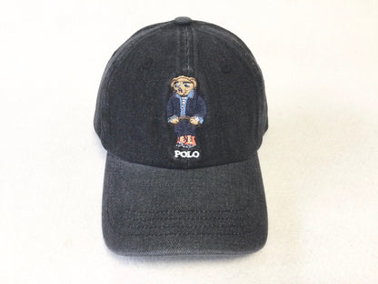Ralph Lauren Denim Bear Embroidered Baseball Cap