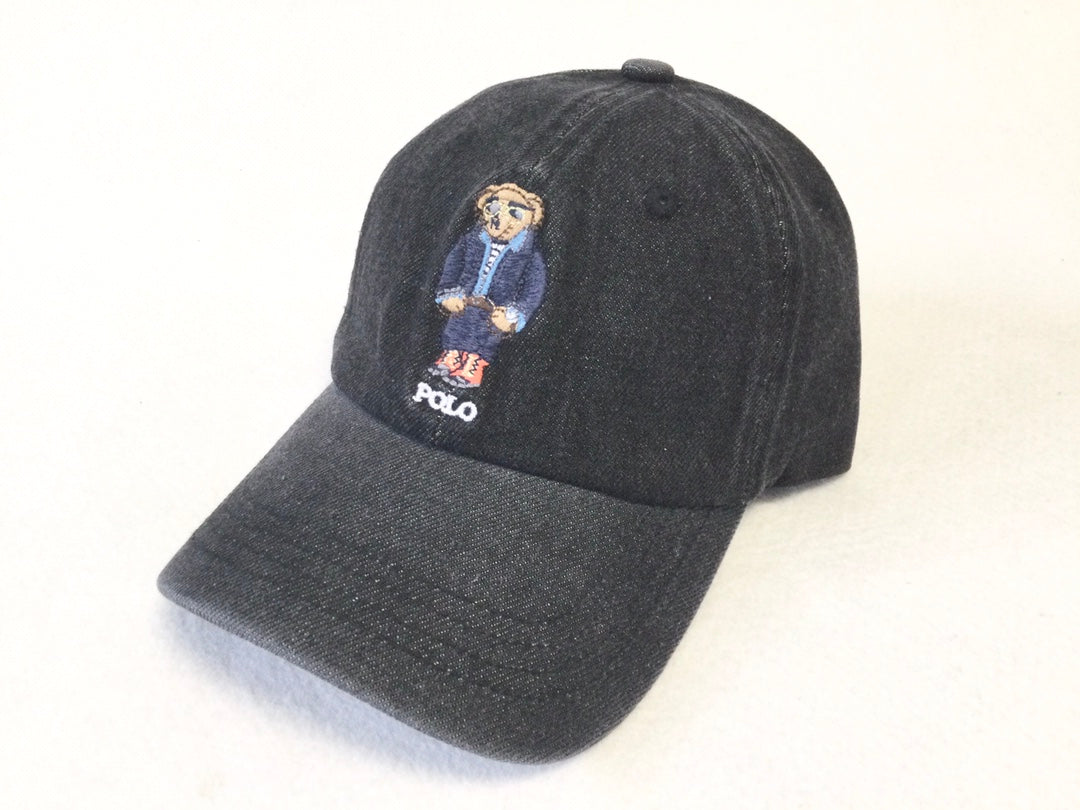 Ralph Lauren Denim Bear Embroidered Baseball Cap
