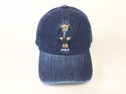 Ralph Lauren Denim Bear Embroidered Baseball Cap