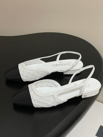 Chanel Lace Mesh Two-Tone Slingback Sandals – 2025 Spring Collection