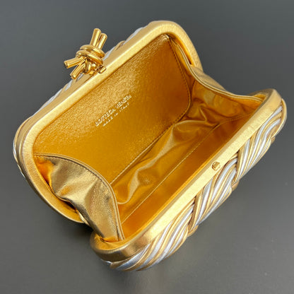 Bottega Veneta Kont Two-Tone Evening Clutch Bag