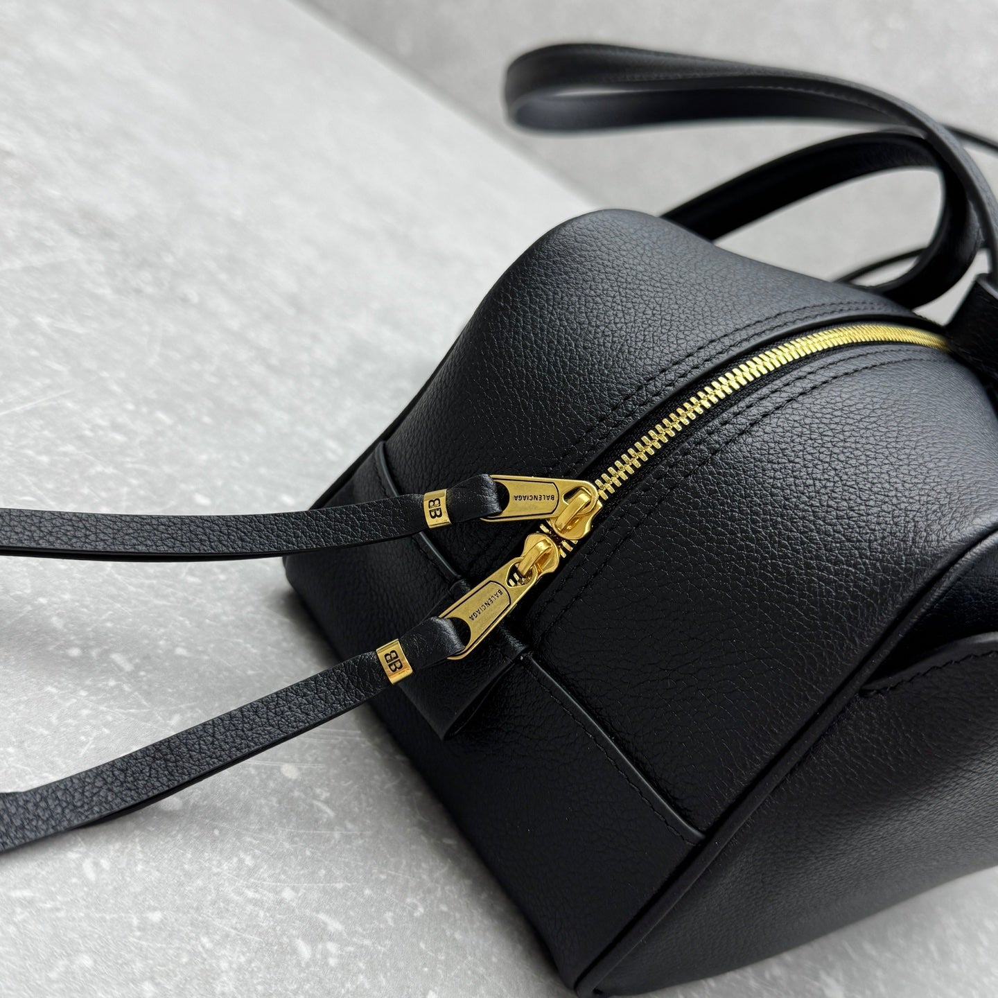 Balenciaga Carrie Leather Bowling Bag – Small
