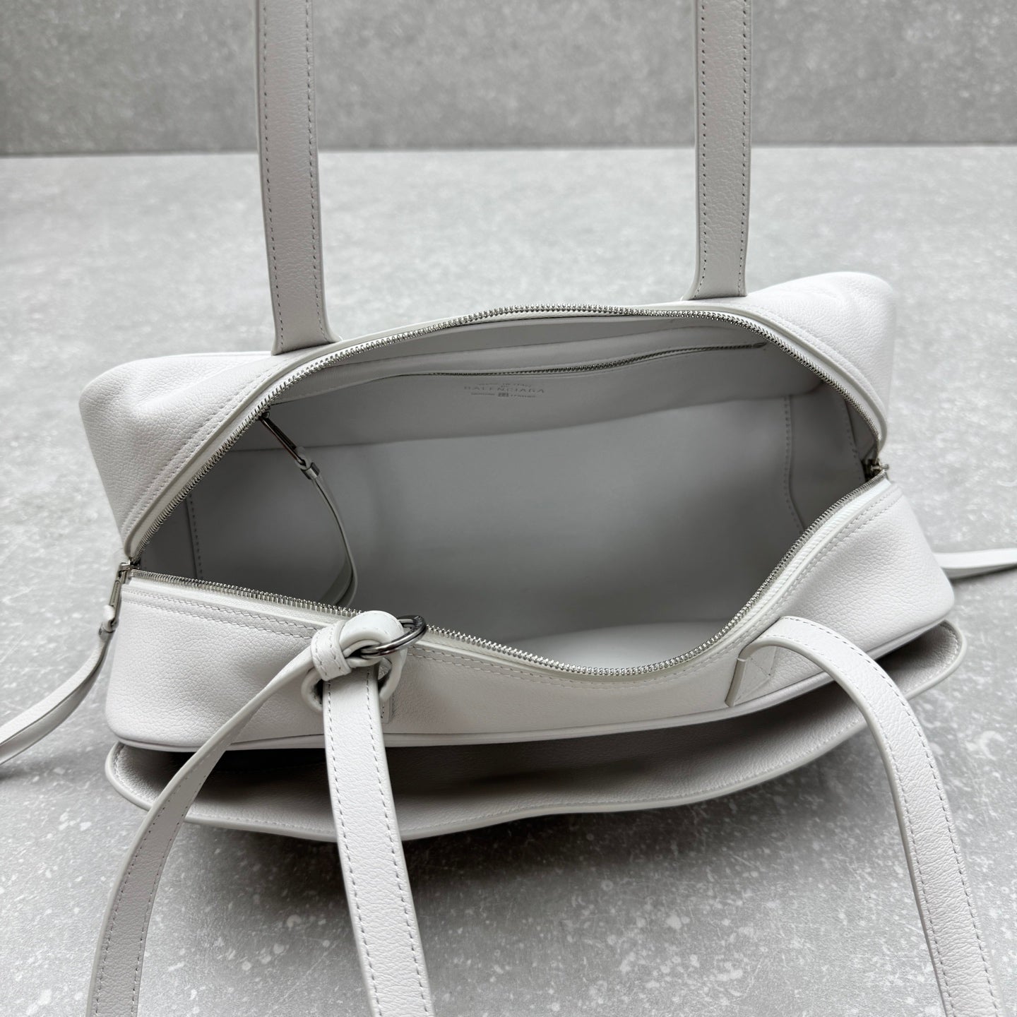 Balenciaga Carrie Leather Bowling Bag – Small