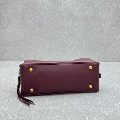 Balenciaga Carrie Small Leather Bowling Bag
