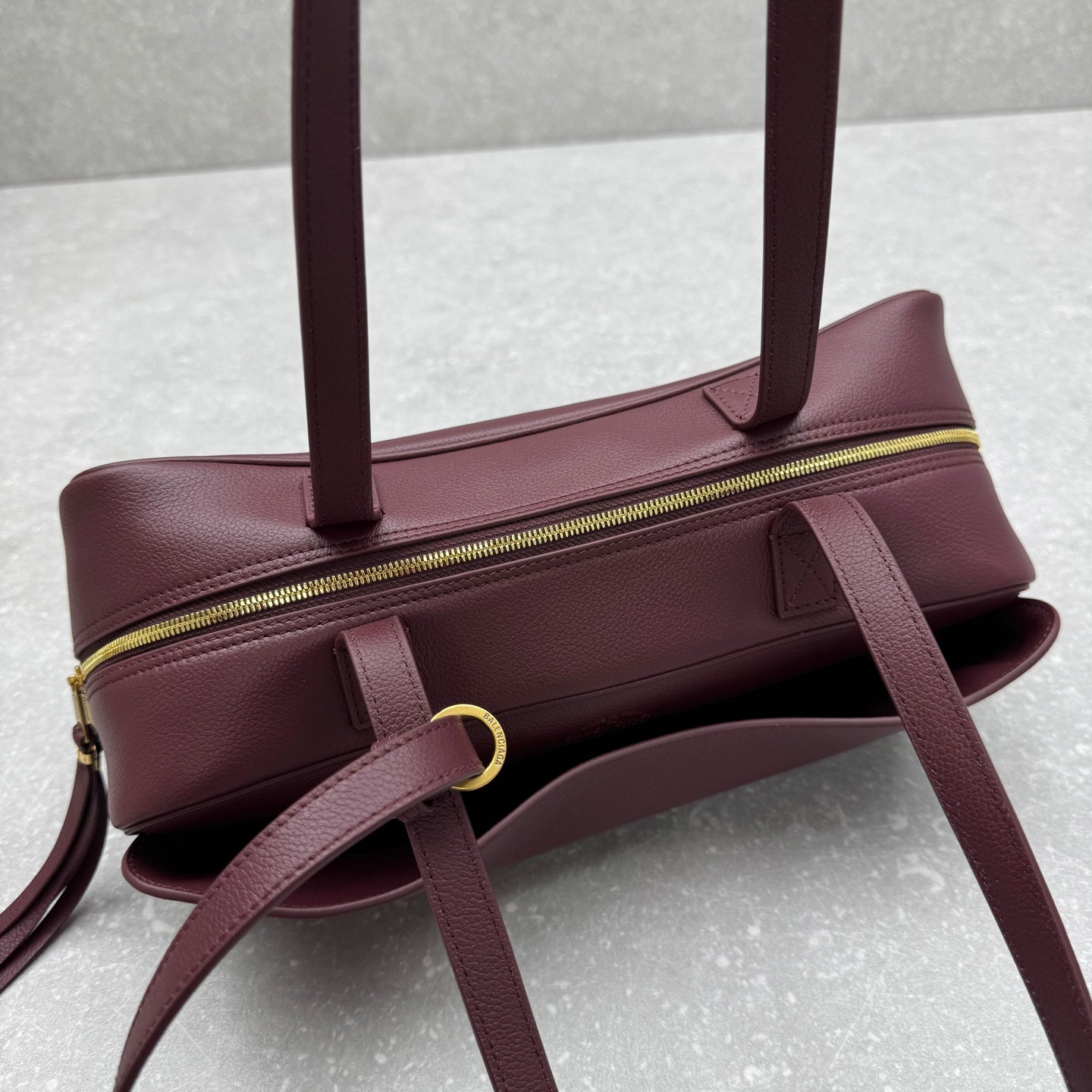 Balenciaga Carrie Small Leather Bowling Bag