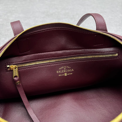 Balenciaga Carrie Small Leather Bowling Bag