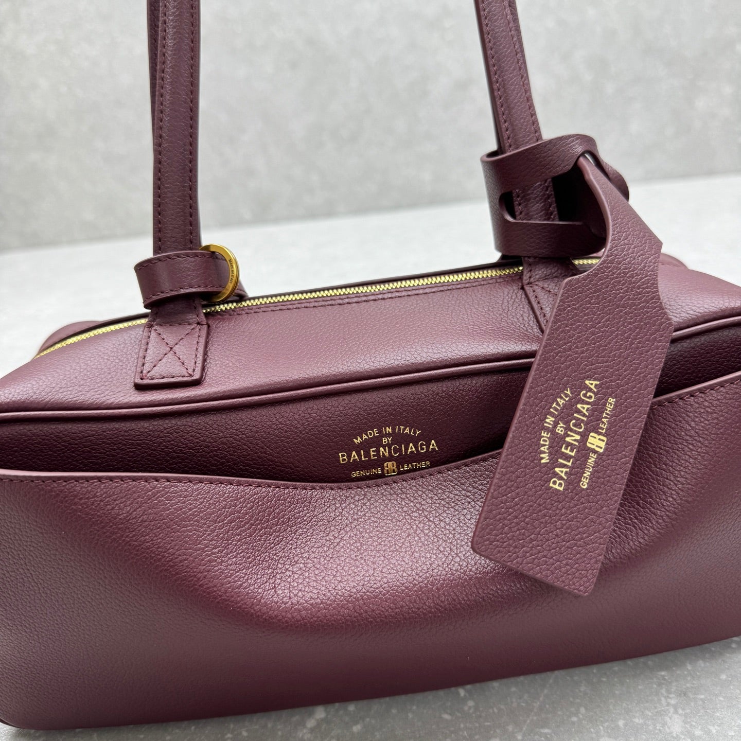Balenciaga Carrie Leather Bowling Bag – Small