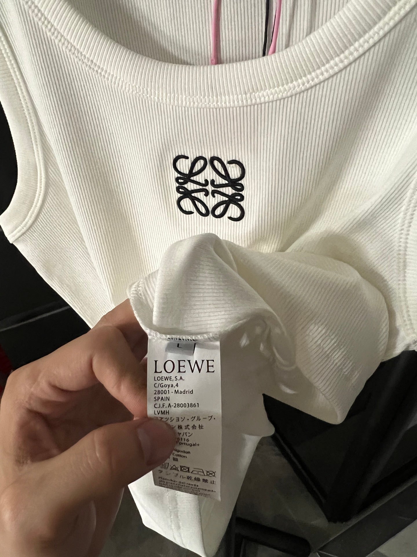 Loewe Embroidered Ribbed Tank Top – 25SS Collection