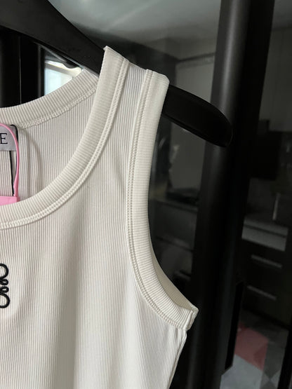 Loewe Embroidered Ribbed Tank Top – 25SS Collection
