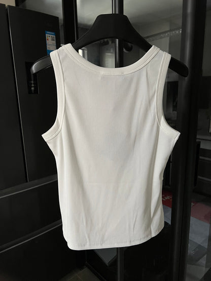 Prada Metal Triangle Logo Ribbed Tank Top – 25SS
