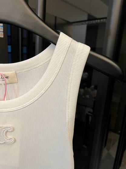 Celine Triomphe Embroidered Knit Vest – 2025SS Collection