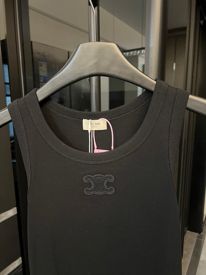 Celine Triomphe Embroidered Knit Vest – 2025SS Collection