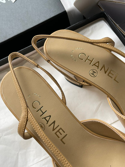 Chanel Lambskin Slingback Sandals